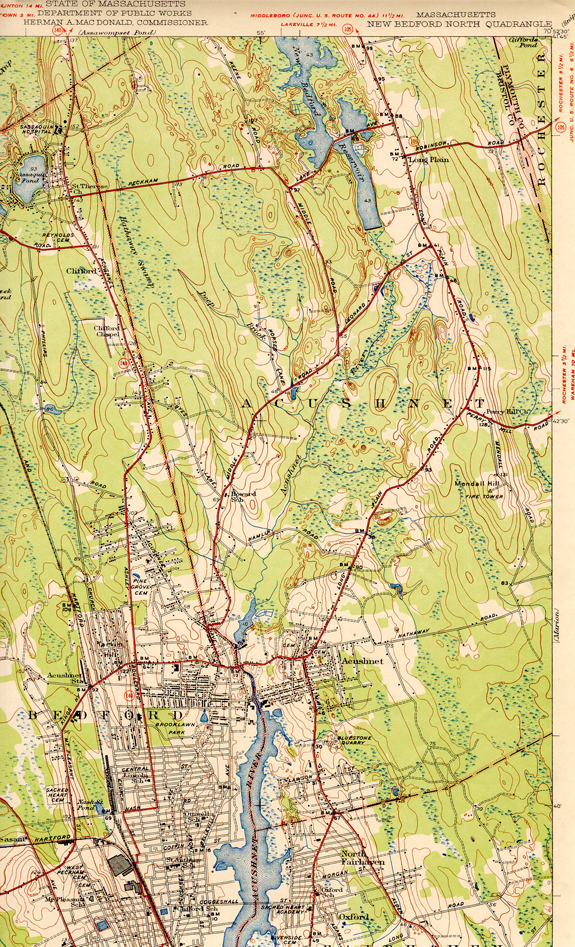 1936 New Bedford map north East - www.WhalingCity.net