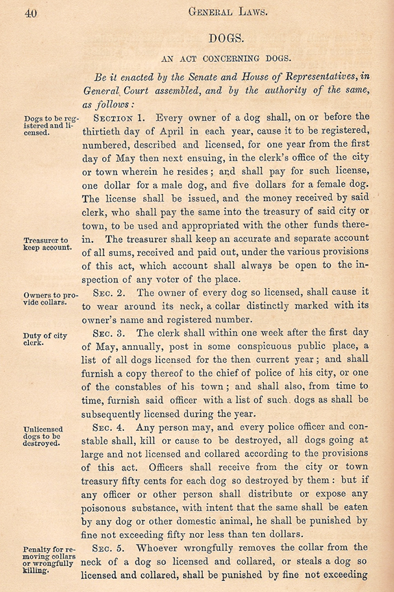 1860 Dogs in New Bedford - www.WhalingCity.net