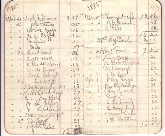 1885 James M Tilton account book - www.WhalingCity.net