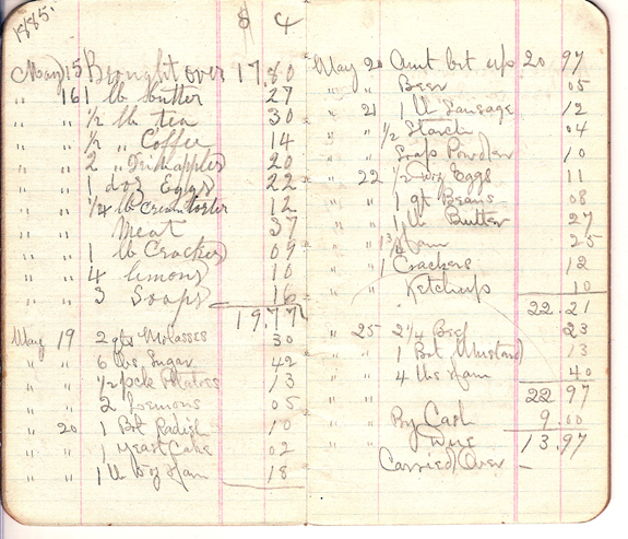 1885 James M Tilton  gorcery account book page 6  -  - www.WhalingCity.net