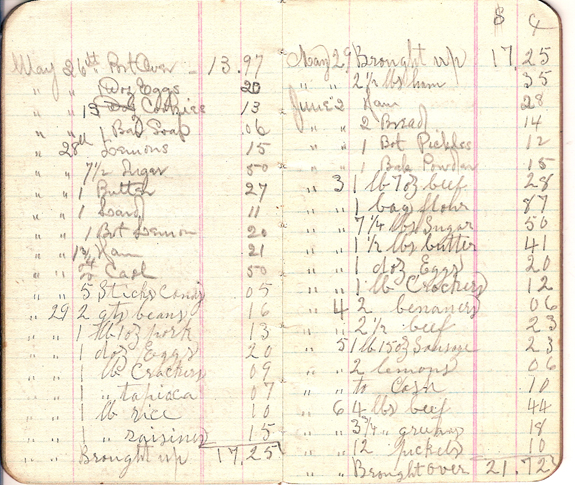 1885 account book - JAmes M Tilton Groceries - www.WhalingCity.net