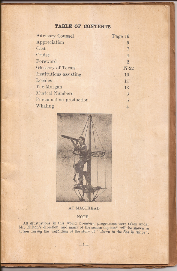 Down To The Sea In Ships - Programme booklet Page 1 - WhalingCity.net