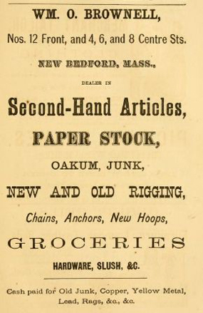 1881 New Bedford Direectory - Junk Dealer AD - www.WhalingCity.net