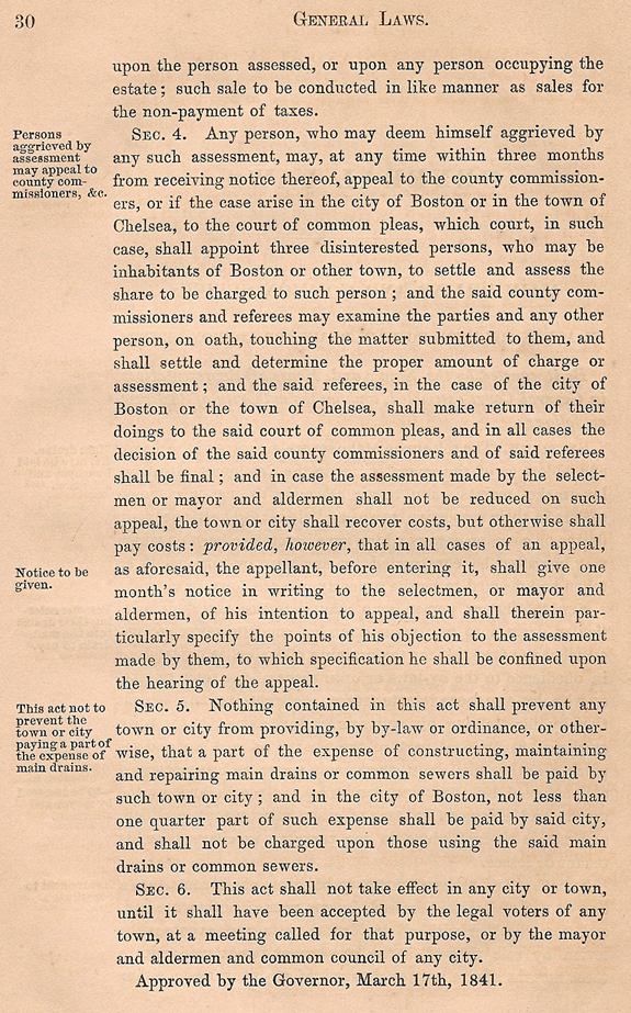 1860 Ordinances New Bedford, Ma. - Main Drains and Common Sewers - www.WhalingCity.net