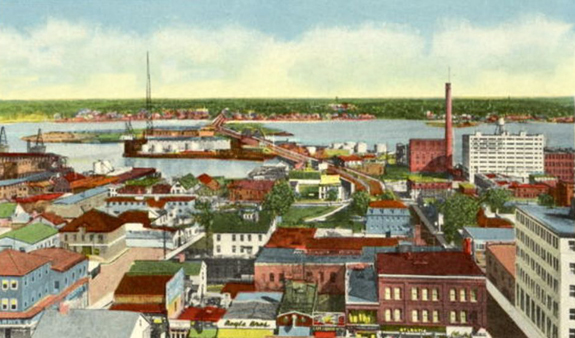 1900's new Bedford Fairhven Bridge - www.WhalingCity.net