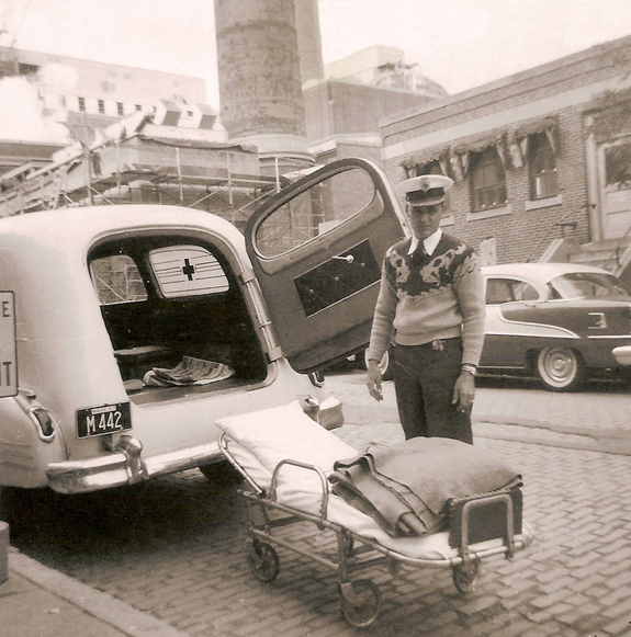 Normand Chartier volunteer - Geo. N. Alden Ambulance Corps - Black and White photo  - www.WhalingCity.net